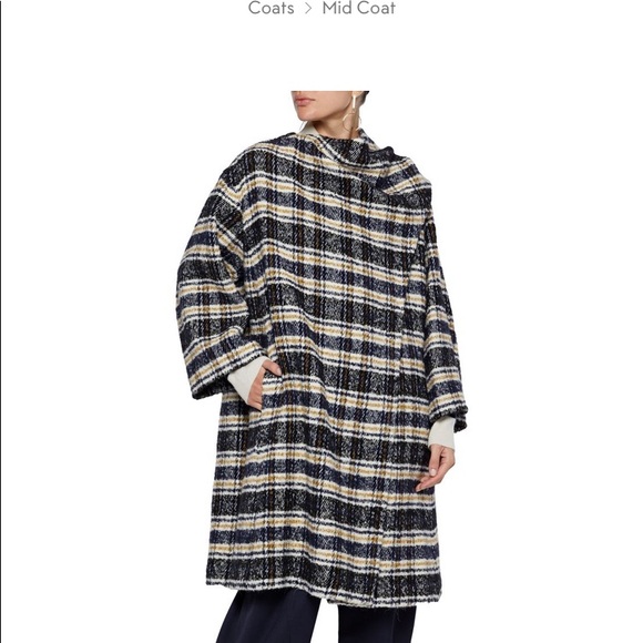 maje plaid coat